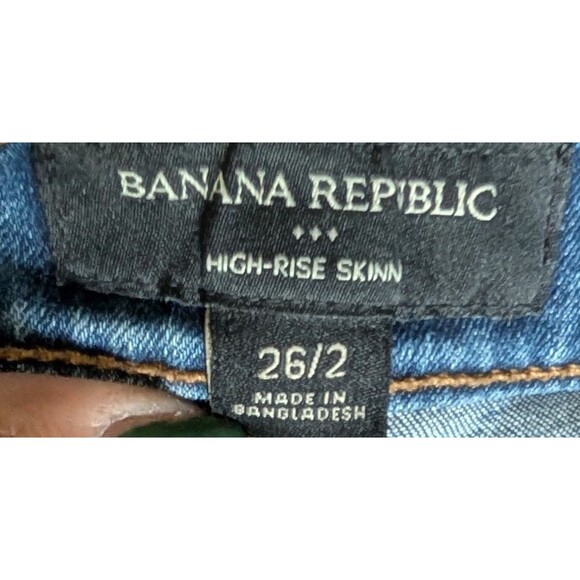 Banana Republic Jeans Womans 28x28 Blue Denim Pants High Rise Skinny (954) - Picture 3 of 4